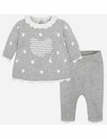 Conjunto De Vestido Y Pantalón Gris Para Bebé Niña Mayoral