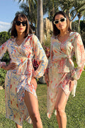 Conjunto Falda y Blusa Estampado Azul rojo MUSSI