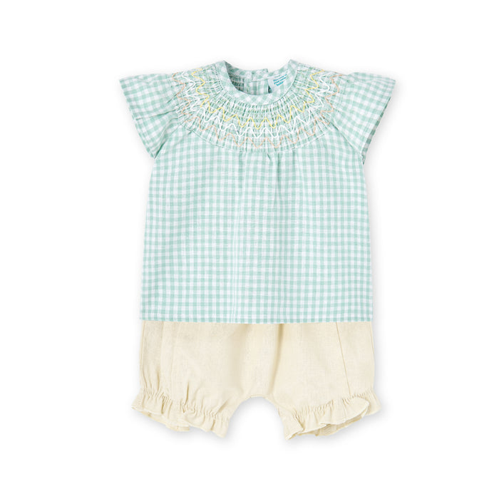 Conjunto Para Bebé Estampado Cuadros Niña BOBOLI