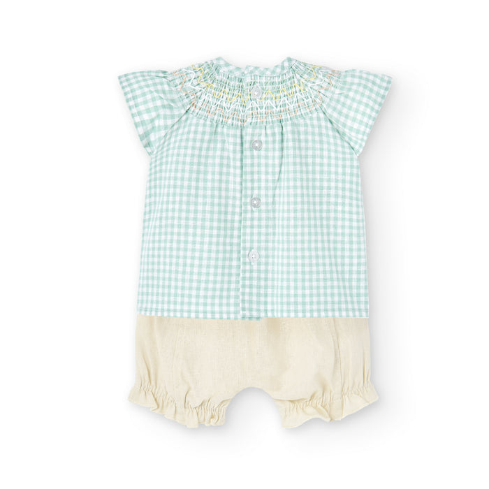 Conjunto Para Bebé Estampado Cuadros Niña BOBOLI