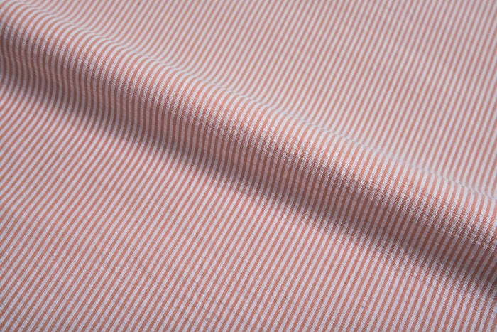 Coral Orange Stripes Seersucker