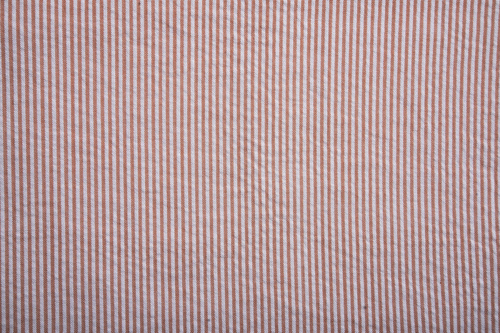 Coral Orange Stripes Seersucker