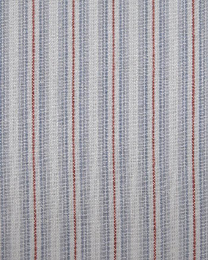 Cotton Linen: Blue Red Alternate Stripes