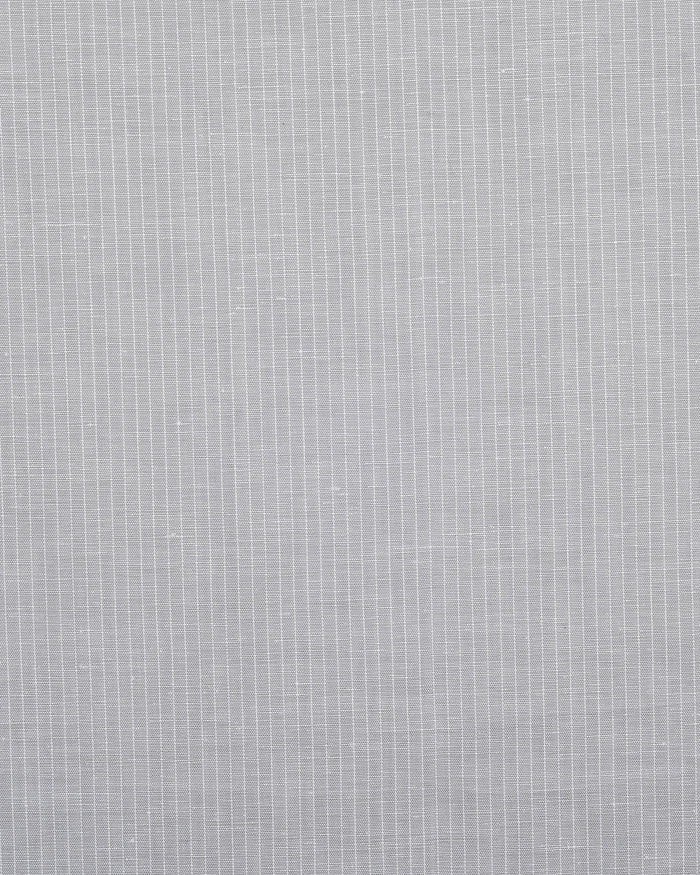 Cotton Linen: Grey Hairline Stripes On White