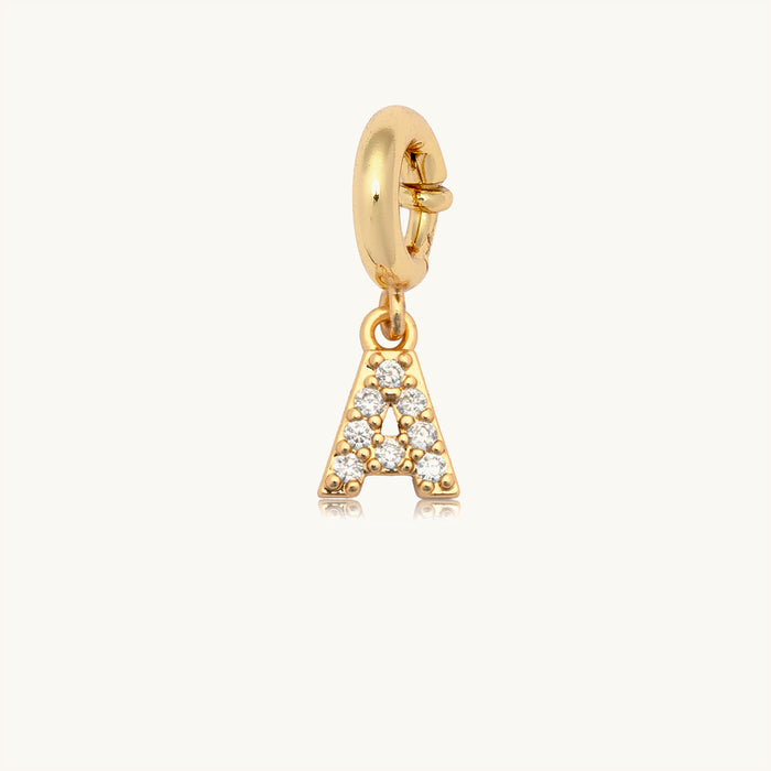 Letter A CZ Charm