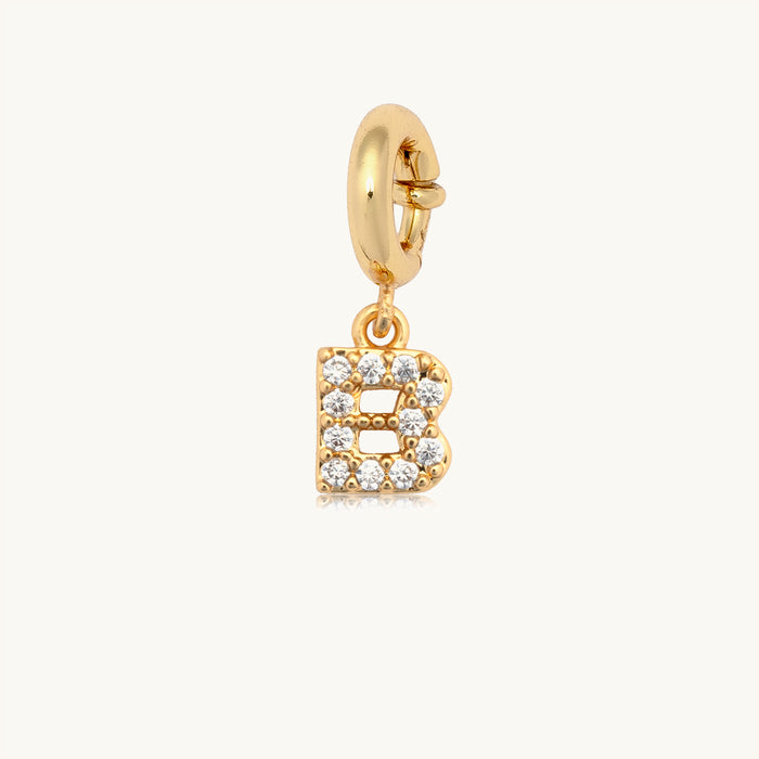 Letter B CZ Charm