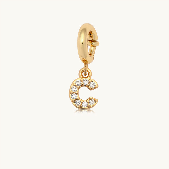 Letter C CZ Charm