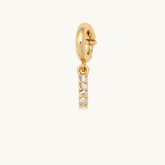 Letter I CZ Charm