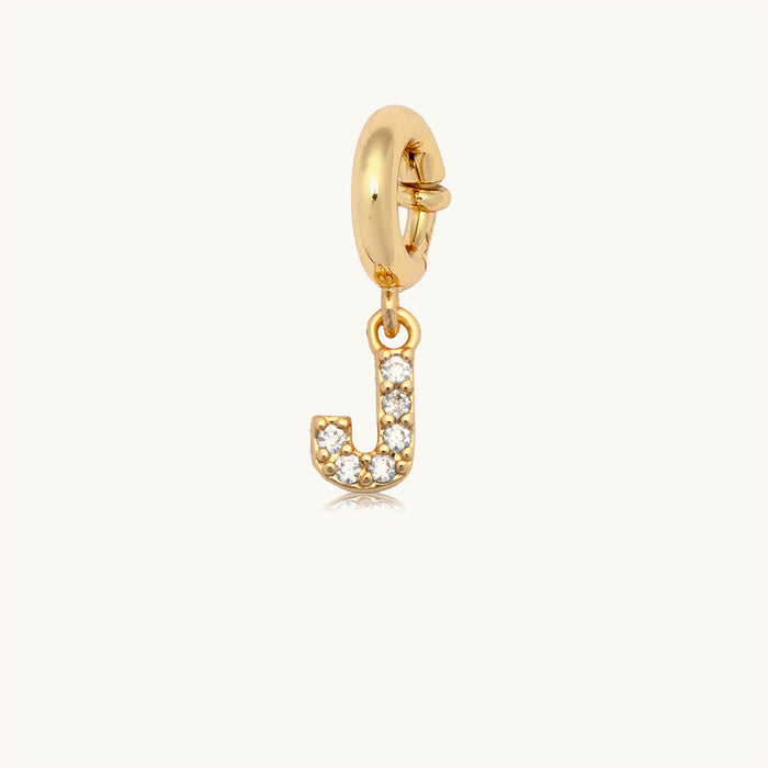 Letter J CZ Charm