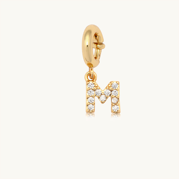 Letter M CZ Charm