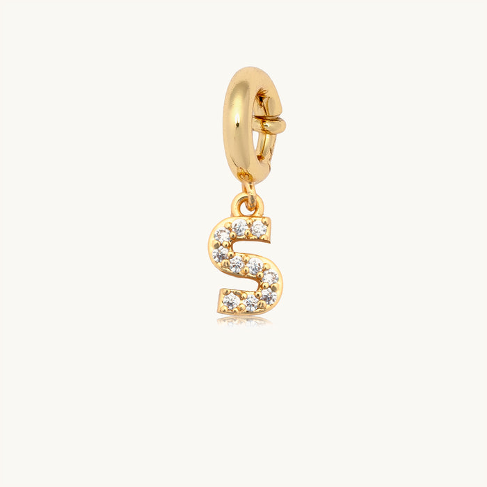 Letter S CZ Charm