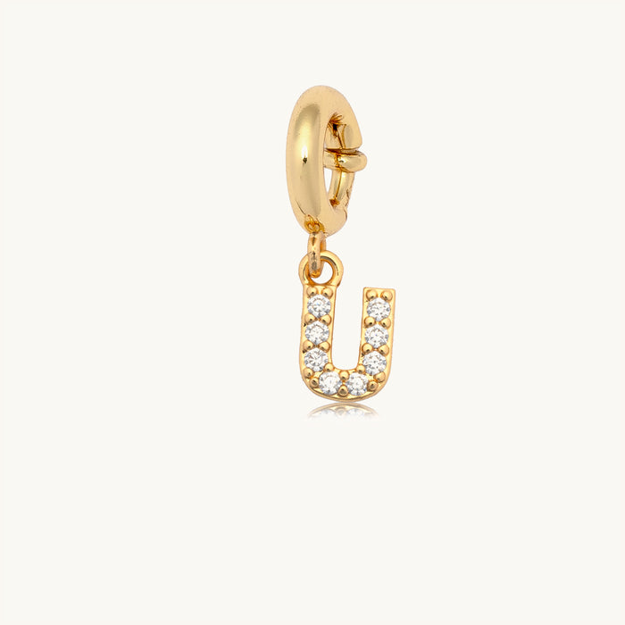 Letter U CZ Charm