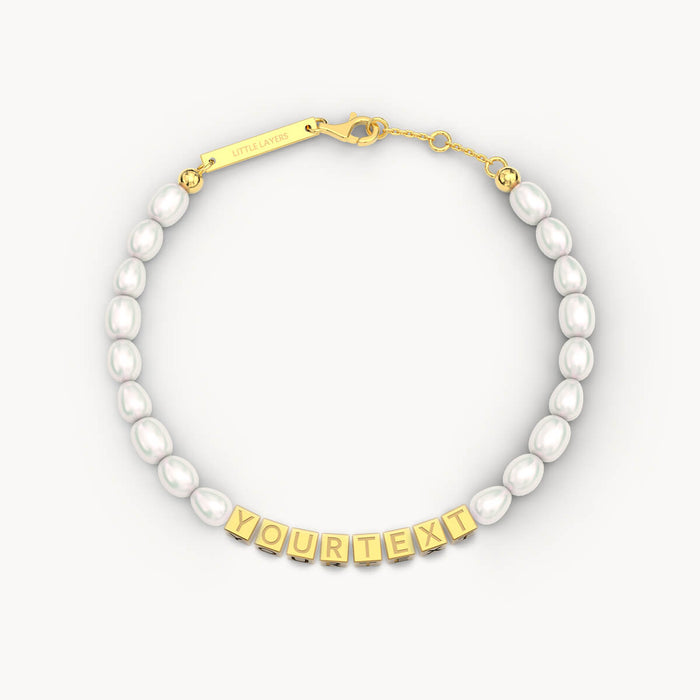 Custom Tiny Words Pearl Bracelet