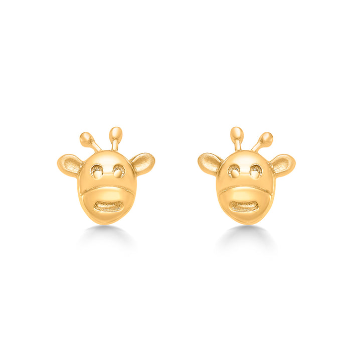 Cute Ziraf Yellow Gold Kids Earring