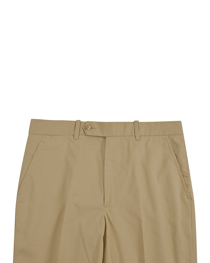Dark Beige Plain Cotton Dress Pant