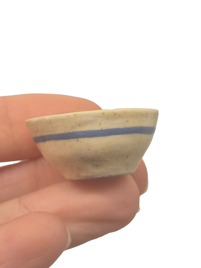 Deborah McKnight – Glazed Ceramic Mixing Bowl with Blue Stripe
