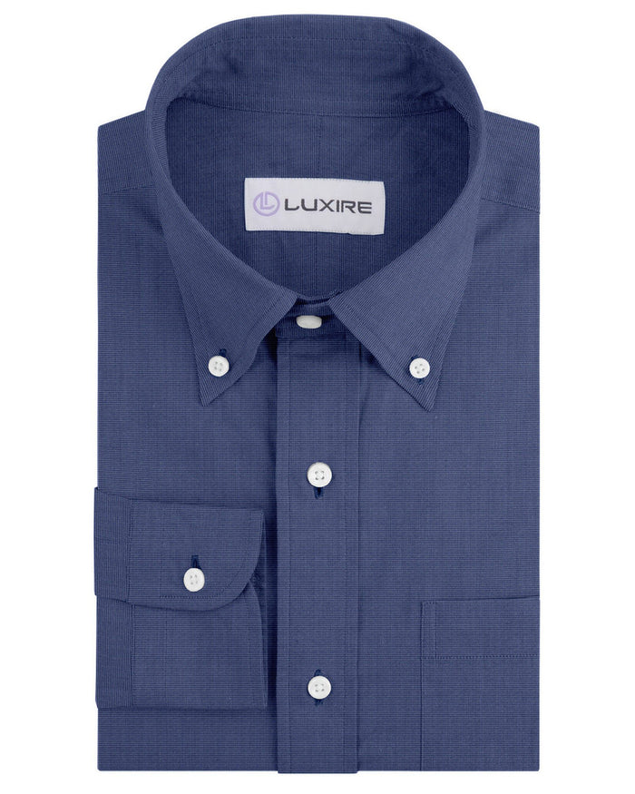 Deep Blue End on End Dress Shirt