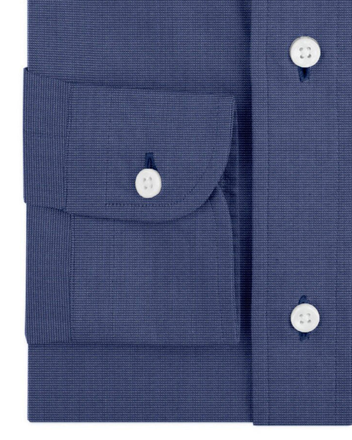 Deep Blue End on End Dress Shirt