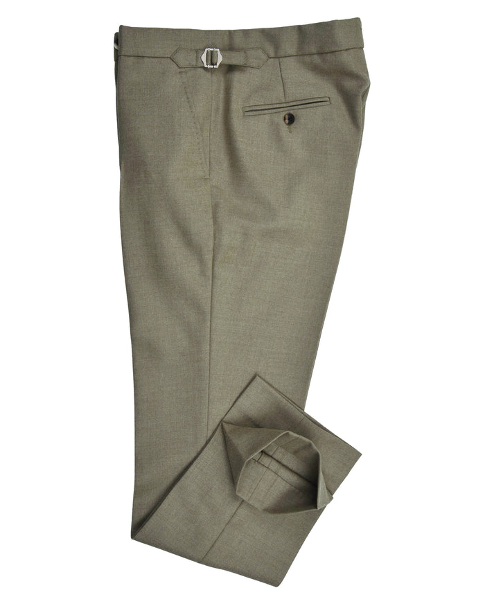 Dugdale Olive Wool Flannel Dress Pant
