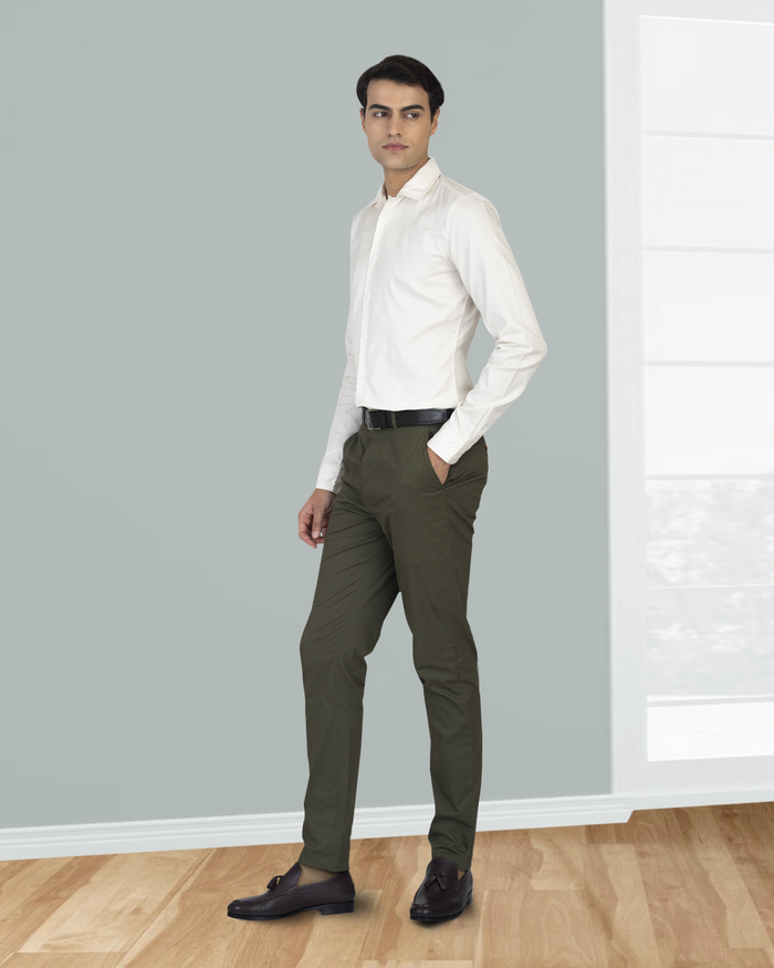 Ecru Herringbone Self Stripes