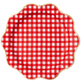 Elegant Cherry Red Gingham Dinner Plates 11" - bubblegum market