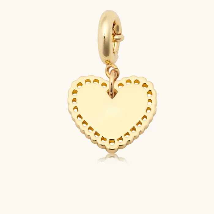 Engravable Heart Doily Charm
