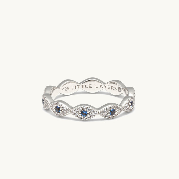 Evil Eye All Around Ring- Silver Ring