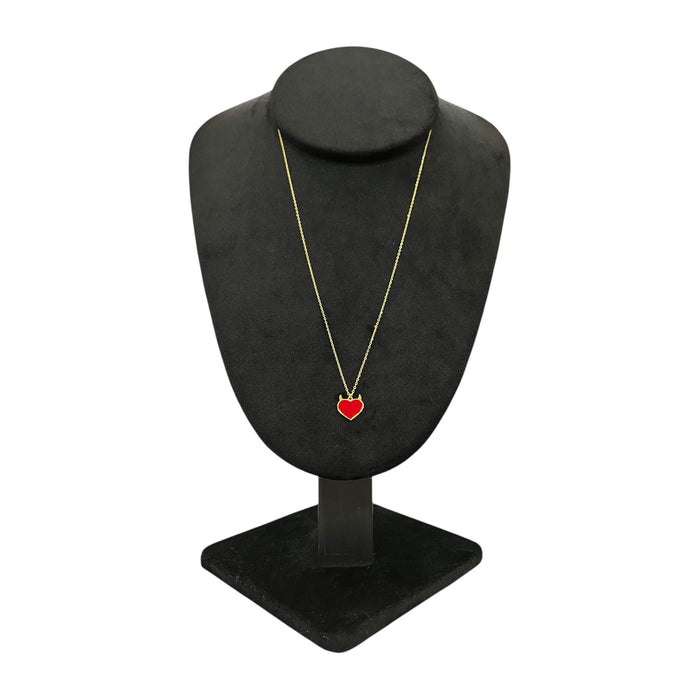 Gargantilla Plata S925 Rodio Corazón Rojo