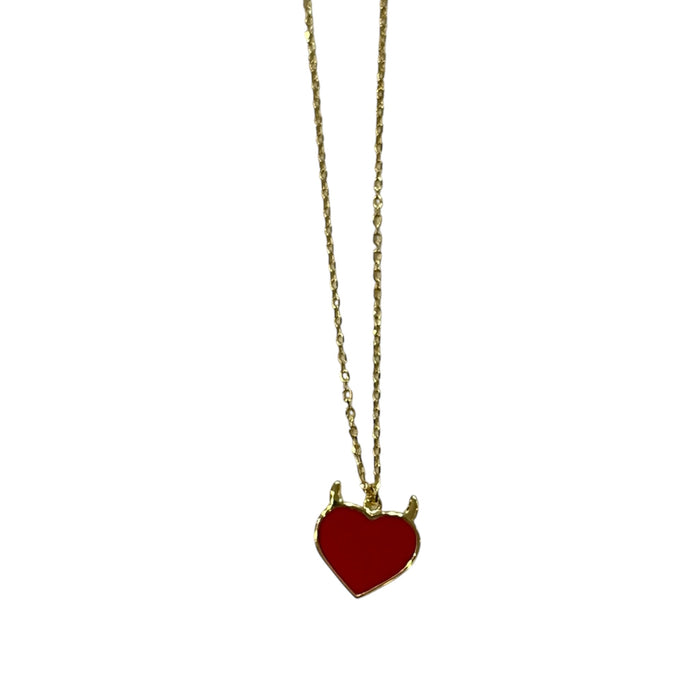 Gargantilla Plata S925 Rodio Corazón Rojo