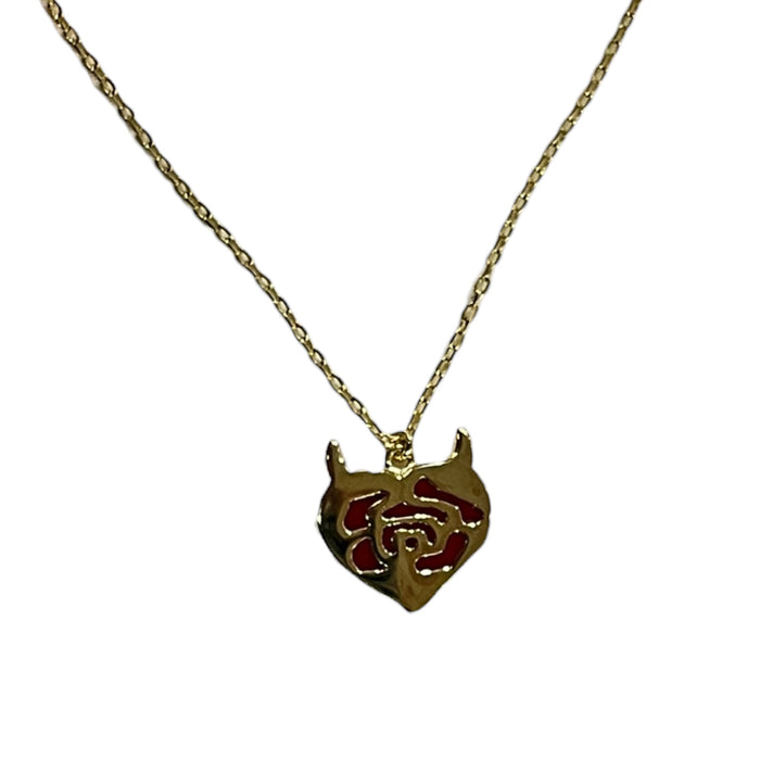 Gargantilla Plata S925 Rodio Corazón Rojo