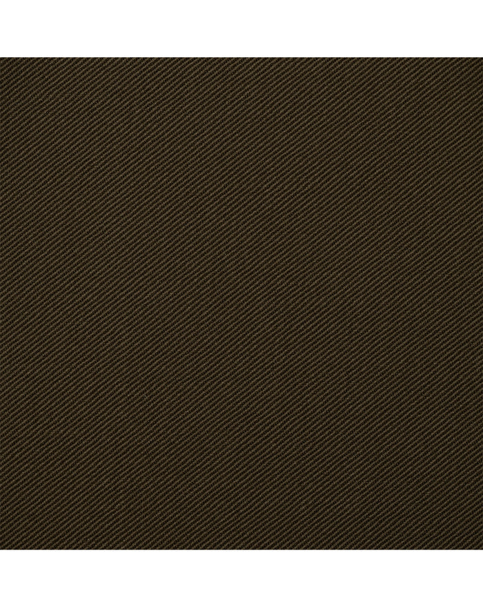 Close up view of custom Genoa Chino pants for men by Luxire in choco brown