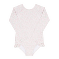 girls antique floral rashguard one piece