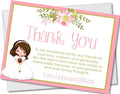 girls first holy communion thank you cards floral pastel design