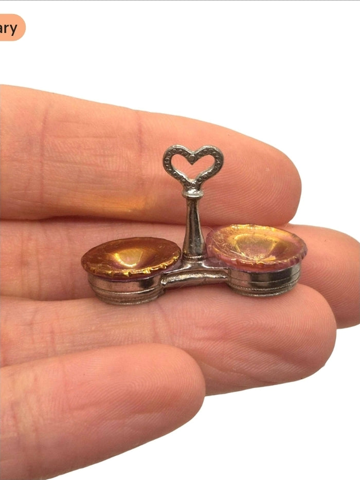Glass Craft – Metal Dip Serving Tray w/ 2 Glass Bowls by Glass Craft