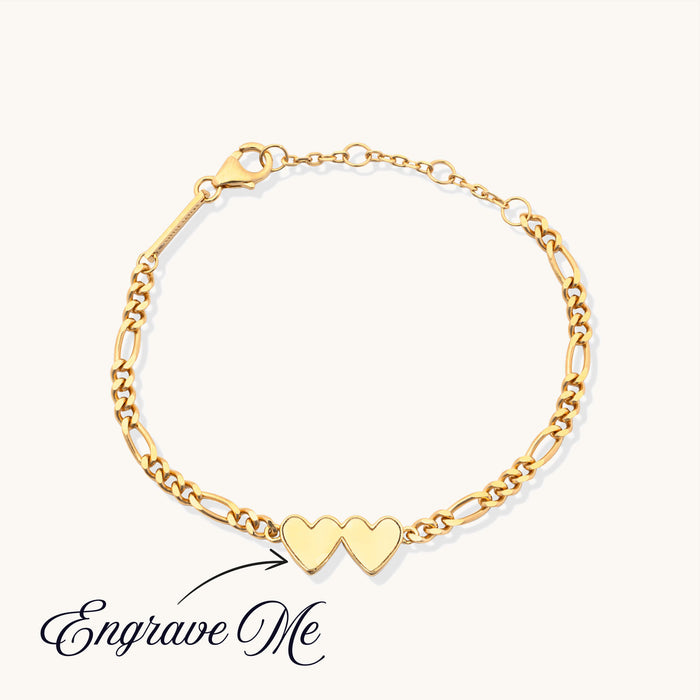 Gold Double Heart Bracelet