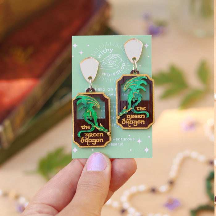 Green Dragon Earrings