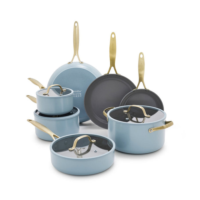 GreenPan 11-Piece Jewel Pro Collection Ceramic Nonstick Cookware Set – PFAS-Free- Color BLUE