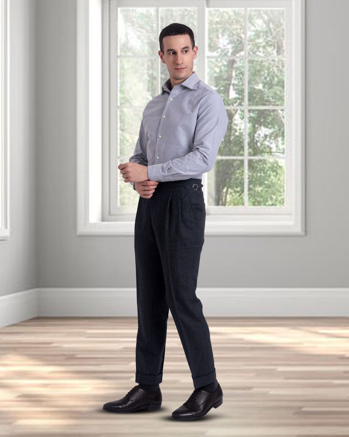 Grey Brushed Oxford Shirt