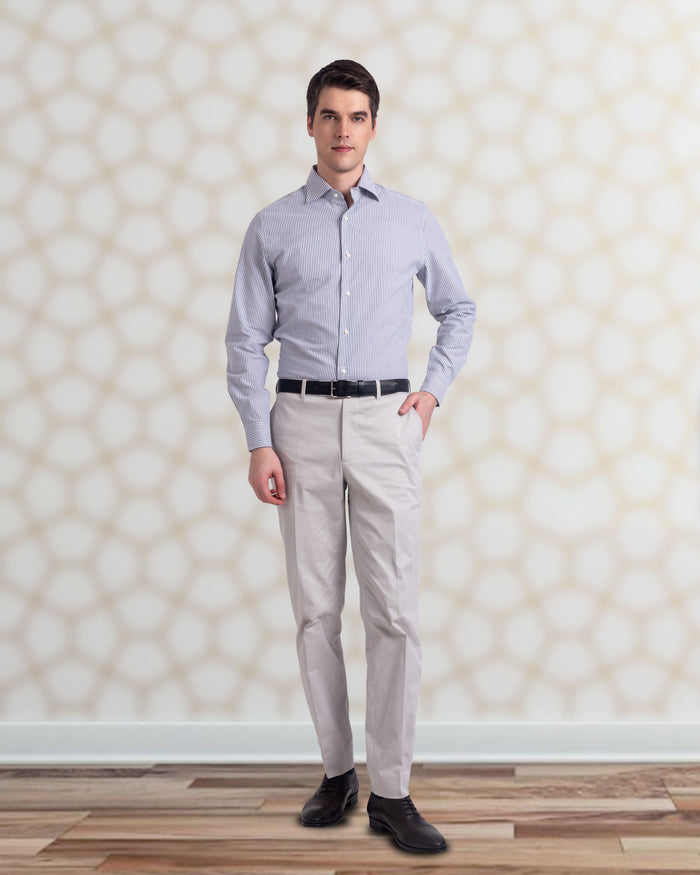 Grey University Stripes Oxford Shirt