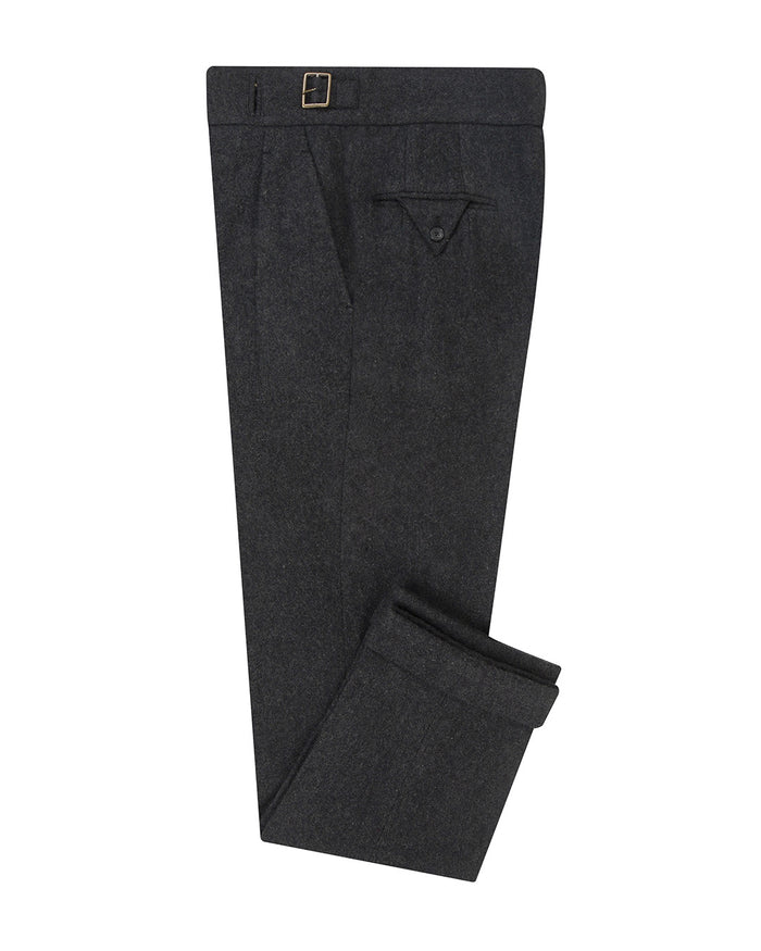 Gurkha Pant in Charcoal Grey Wool Flannel