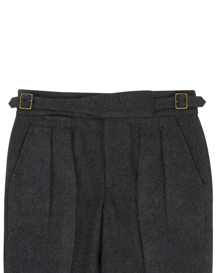 Gurkha Pant in Charcoal Grey Wool Flannel