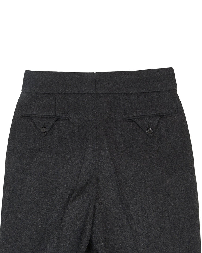 Gurkha Pant in Charcoal Grey Wool Flannel