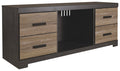 Harlinton EW0325-168 Warm Gray LG TV Stand wFireplace Option