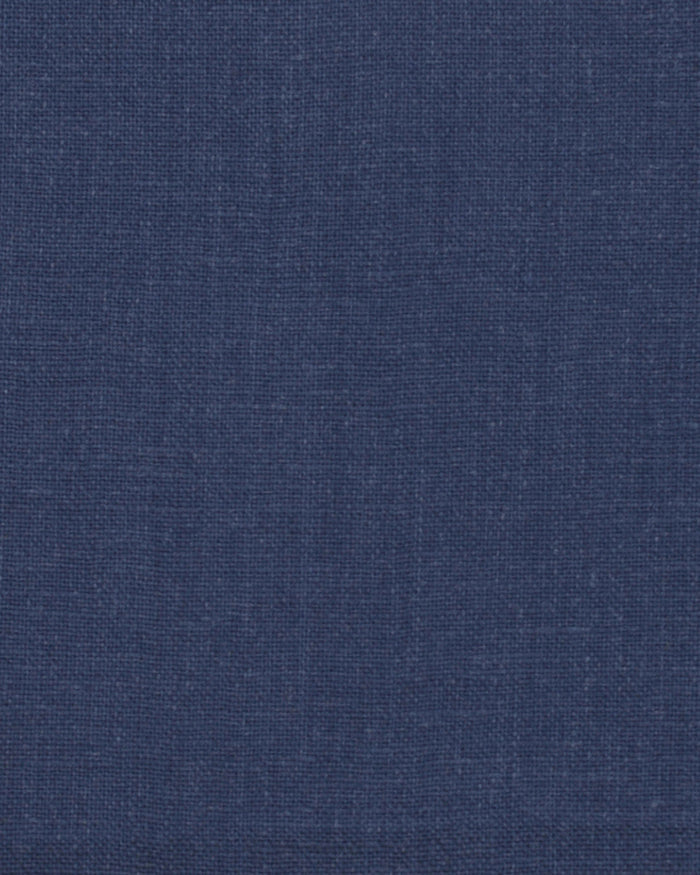 Close up of the custom linen shirt for men in indigo denim by Luxire Clothing 2