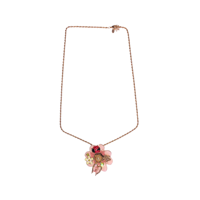 Juego De Collar Y Aretes Flor/Mariposa