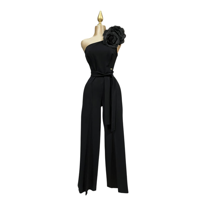 Jumpsuit Negro Broche Rosas Para Dama MUSSI