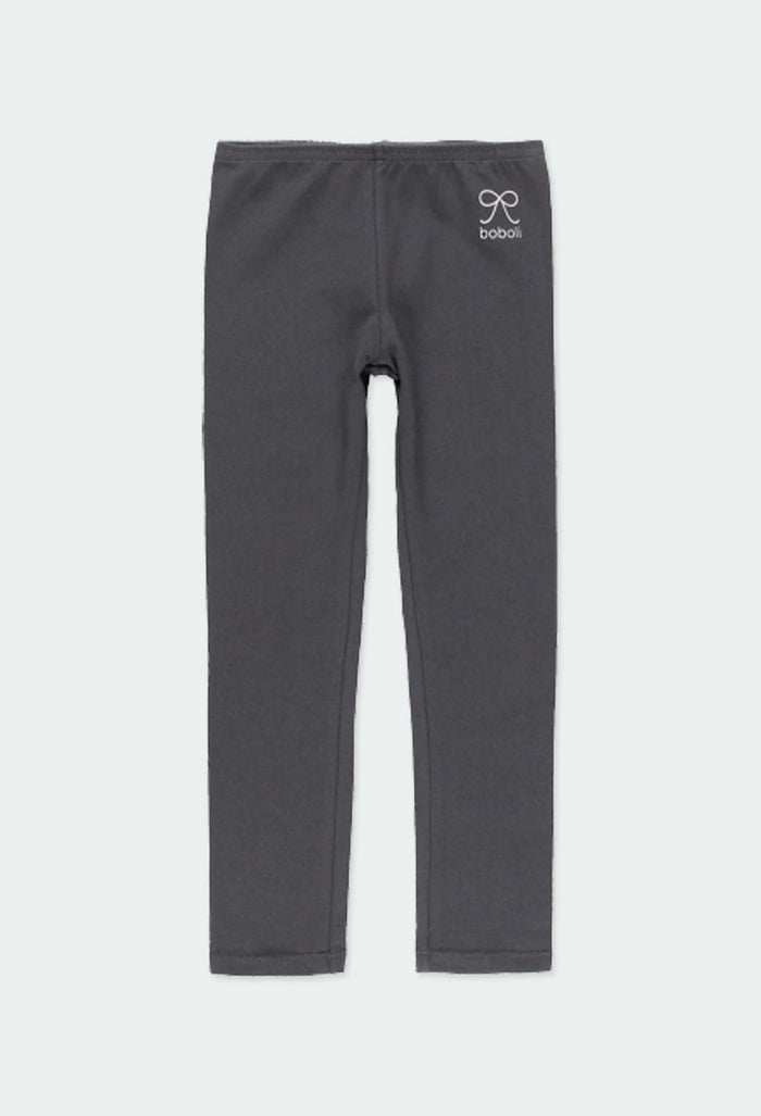 Leggings basico liso color gris para niña Boboli