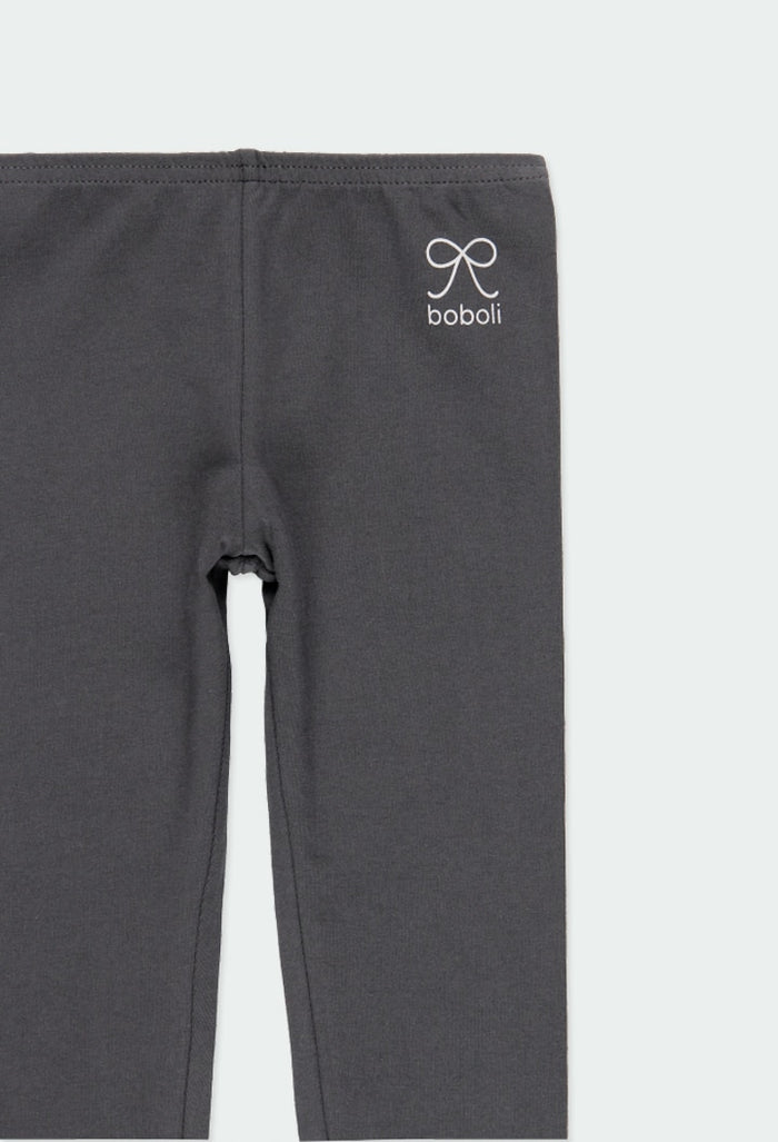 Leggings basico liso color gris para niña Boboli