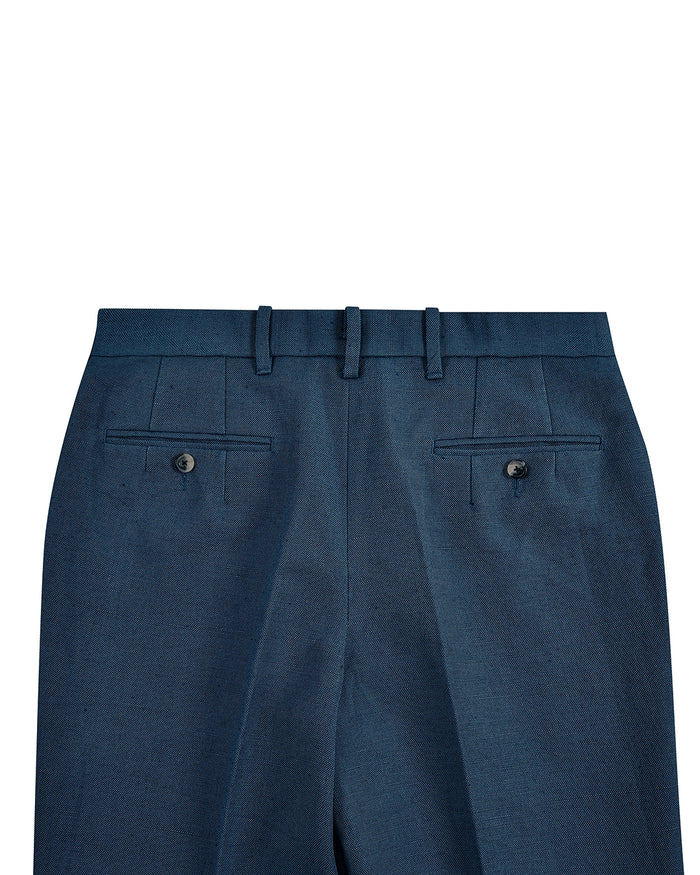 Linen Cotton Canvas: Steel Blue Dress Pant