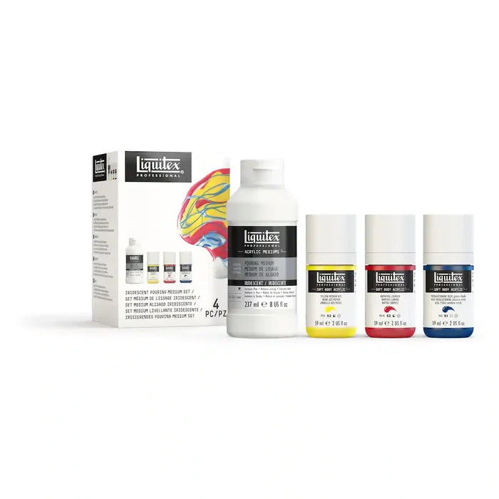 Liquitex Iridescent Pouring Medium + Soft Body Set